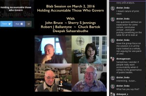 Blab 2016mar2 with John Bruce, Sherry Jennings, Robert Ballantyne, Chuck Bartok, Deepak Sahasrabudhe